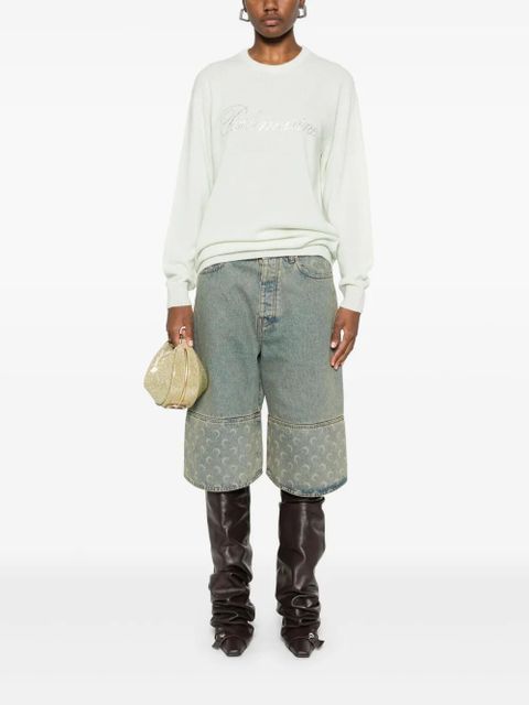 Blumarine rhinestone-logo sweater - Green - zdjęcie produktu nr 2