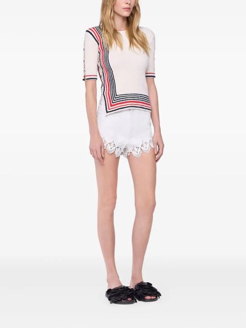 Rabanne striped knitted top - Neutrals