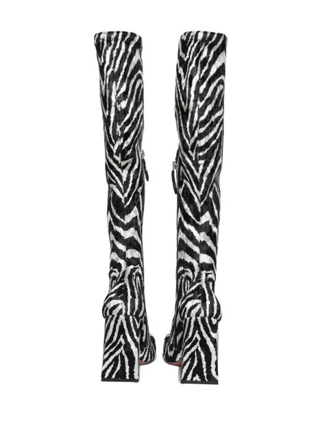 Amina Muaddi 95mm Marine boots - White