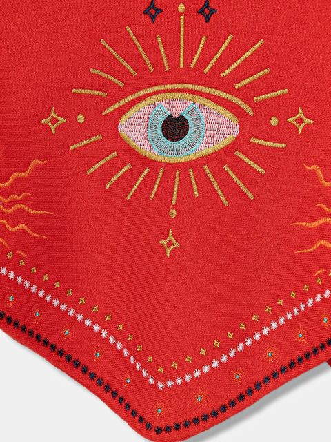 Never Fully Dressed chusta Mystcial damska kolor czerwony z aplikacją NFDA592