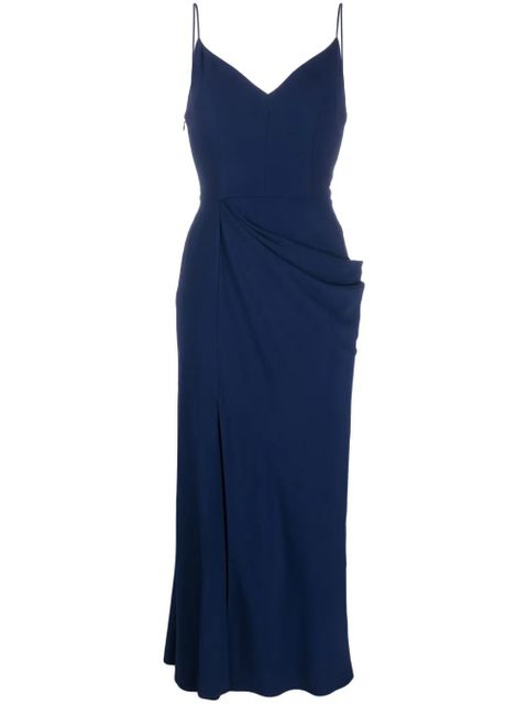 Alexander McQueen draped midi dress - Blue - zdjęcie produktu nr 1