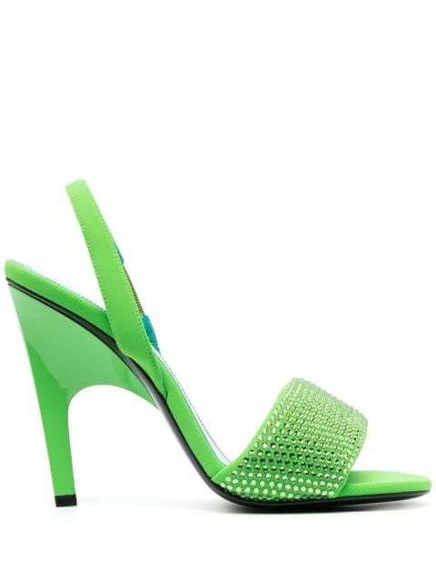 The Attico crystal-embellished open-toe sandals - Green - zdjęcie produktu nr 1