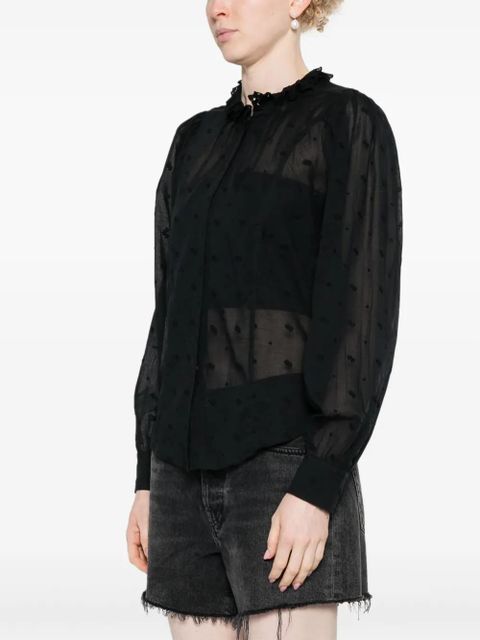 MARANT ÉTOILE Terzali floral-embroidered blouse - Black