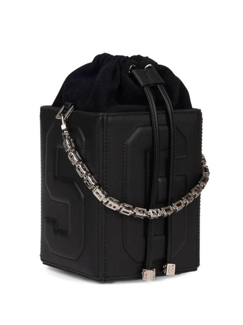 GCDS logo-embossed shoulder bag - Black