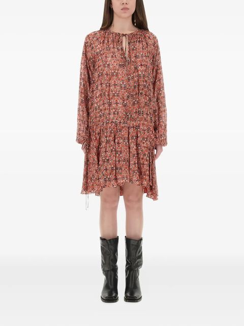 MARANT ÉTOILE tie-neck patterned mini dress - Red - zdjęcie produktu nr 1