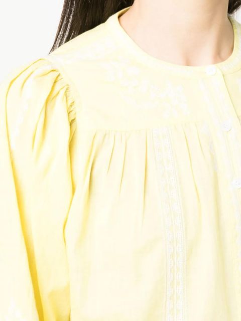 Zadig&Voltaire embroidered-detail peasant blouse - Yellow