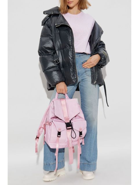 GANNI embroidered T-shirt - Pink