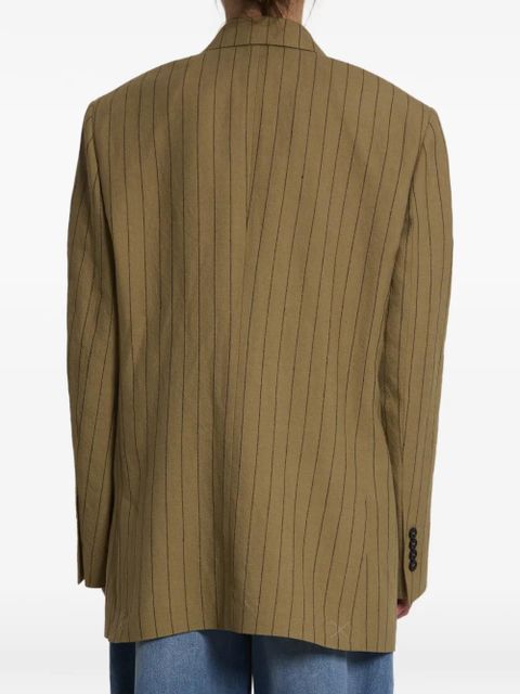 Dolce & Gabbana striped double-breasted linen jacket - Neutrals