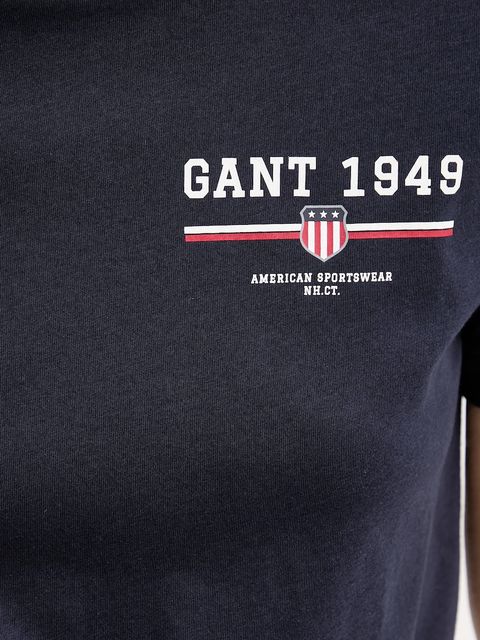 Gant t-shirt bawełniany damski kolor granatowy 4201554