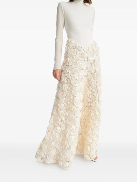 ROTATE BIRGER CHRISTENSEN rose-embellished dress - Neutrals - zdjęcie produktu nr 2