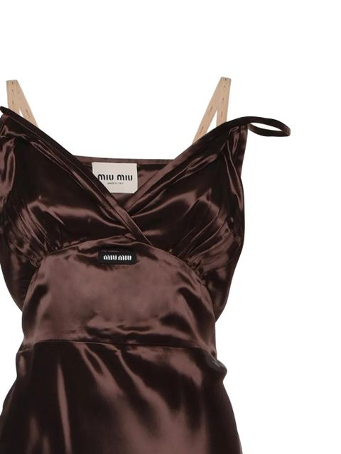 Miu Miu logo-detail maxi dress - Brown - zdjęcie produktu nr 2