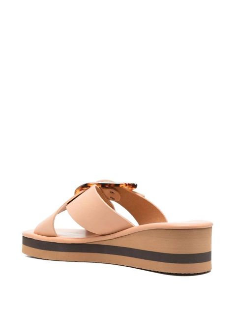Ancient Greek Sandals Thais Rainbow wedge slides - Neutrals