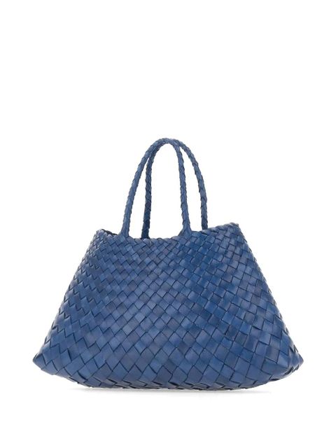 DRAGON DIFFUSION small Santa Croce hand-woven leather tote bag - Blue