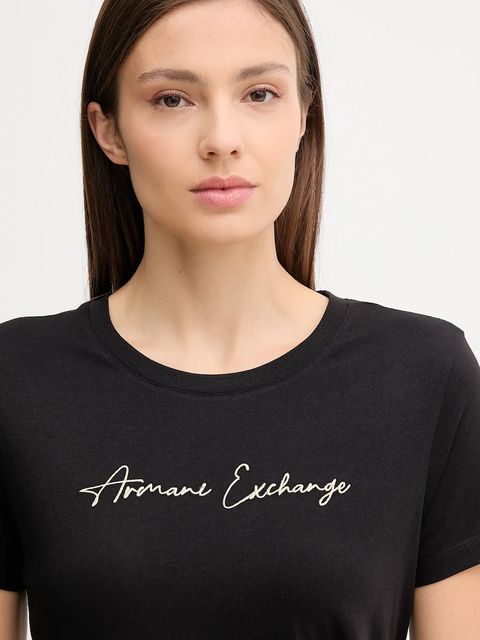Armani Exchange t-shirt bawełniany damski kolor czarny XW000839 AF10356