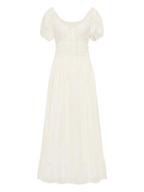 Faithfull the Brand Sunniva puffed-sleeve midi dress - White - zdjęcie produktu nr 1