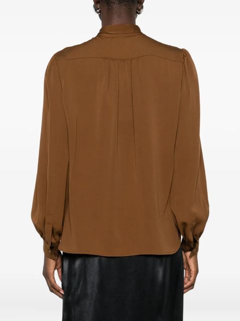 Max Mara bow-detailing buttoned blouse - Brown