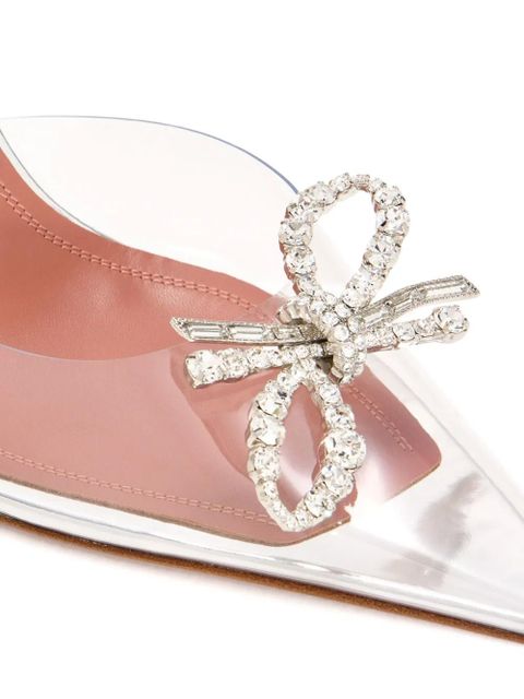 Amina Muaddi 95mm Rosie crystal-bow slingback pumps - White - zdjęcie produktu nr 2