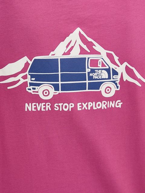 The North Face t-shirt Outdoor Graphic damski kolor różowy NF0A8C226EO1