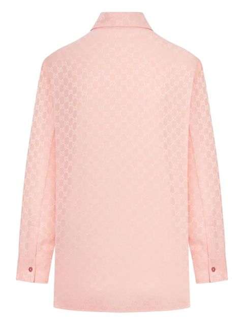 Gucci GG-jacquard silk shirt - Pink - zdjęcie produktu nr 2