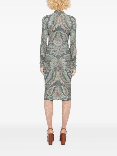 ETRO high-neck floral-pattern dress - Blue - zdjęcie produktu nr 2