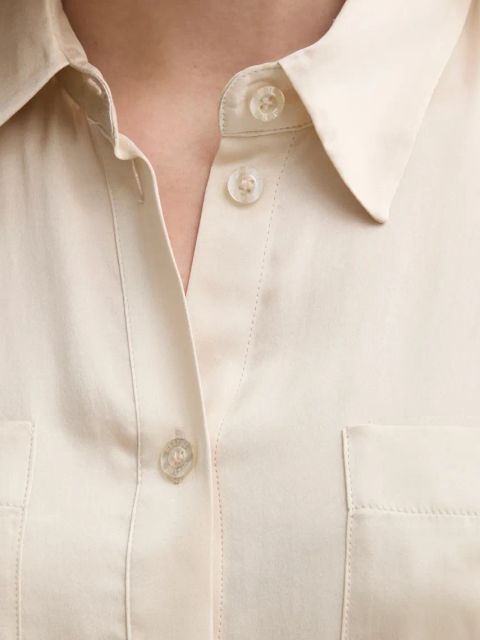 Gestuz koszula jedwabna kolor beżowy regular z kołnierzykiem klasycznym 10909853