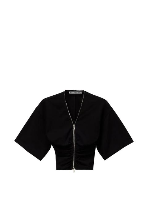 Alexander Wang zip-up ruched top - Black - zdjęcie produktu nr 1