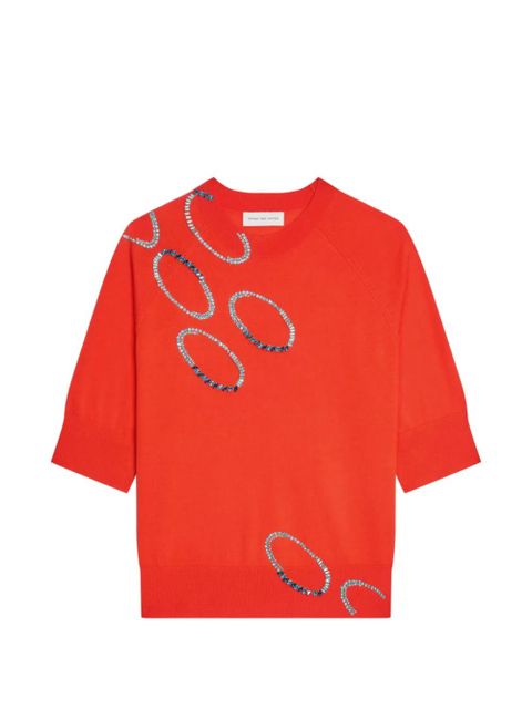 DRIES VAN NOTEN embellished short-sleeve top - Red - zdjęcie produktu nr 1