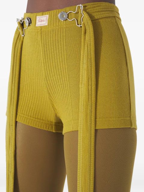 Jean Paul Gaultier ribbed patch-detail trousers - Yellow