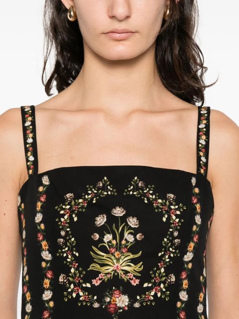 Agua By Agua Bendita Lima strappy floral mini dress - Black