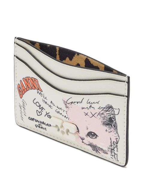 GANNI Kitty logo cardholder - Neutrals