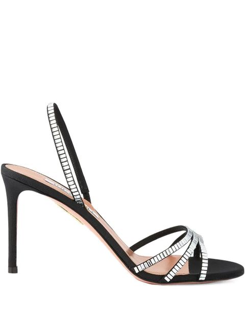 Aquazzura crystal-embellished slingback sandals - Black - zdjęcie produktu nr 1