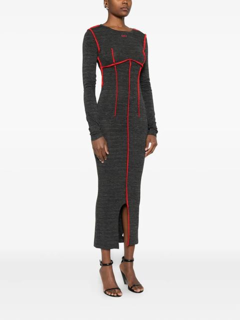 Off-White whipstitch-detail dress - Grey