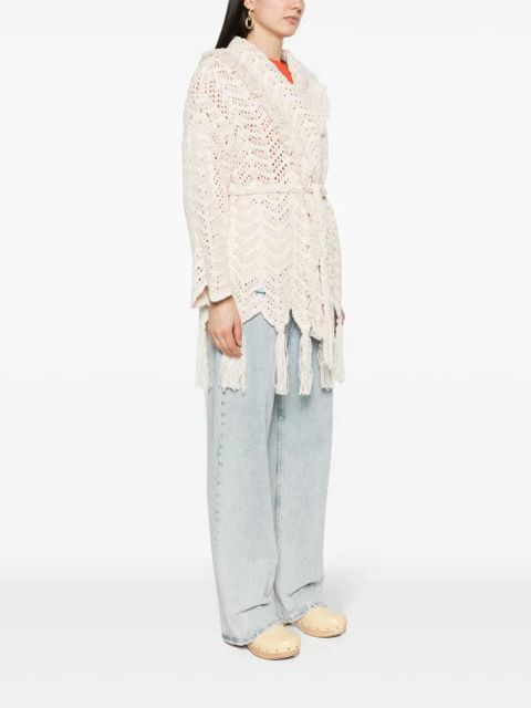 Alanui chevron-knit fringed cardigan - Neutrals - zdjęcie produktu nr 2