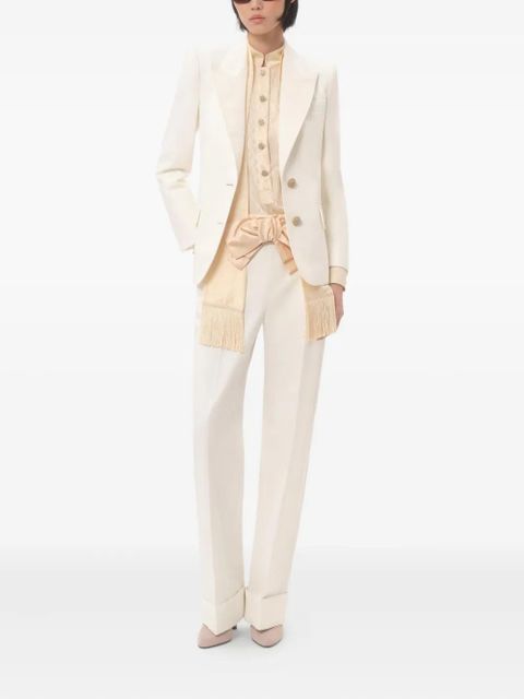 Valentino Garavani Diagonal linen blazer - White