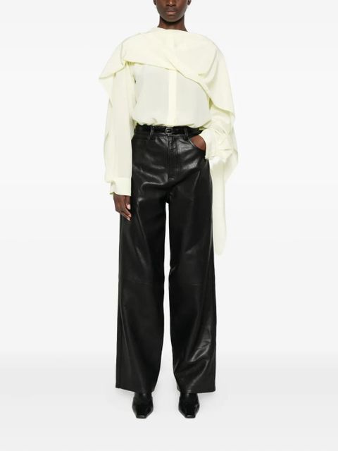 Róhe baggy leather trousers - Black - zdjęcie produktu nr 2