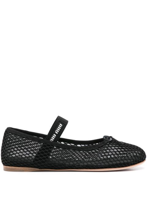 Miu Miu mesh-design ballet flats - Black - zdjęcie produktu nr 1