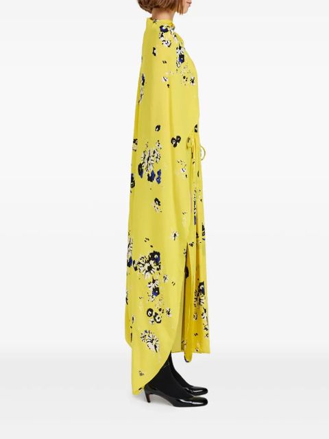Proenza Schouler draped floral-print midi dress - 970
