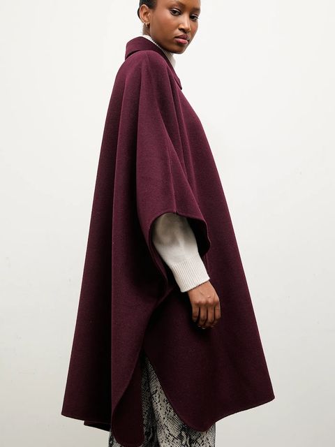 Answear.LAB płaszcz wełniany kolor bordowy