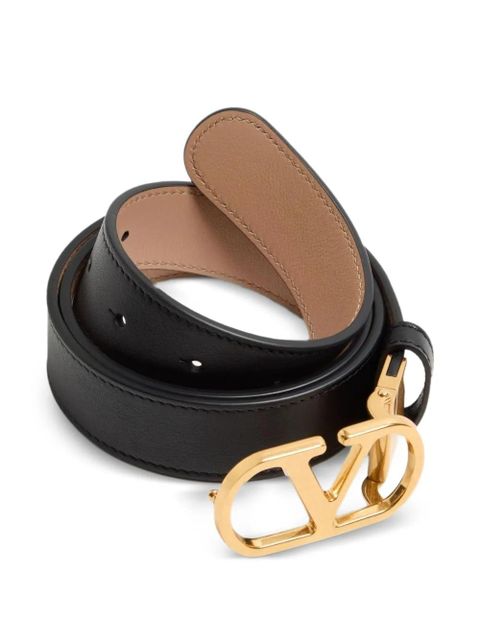 Valentino Garavani Vlogo signature reversible leather belt - Black