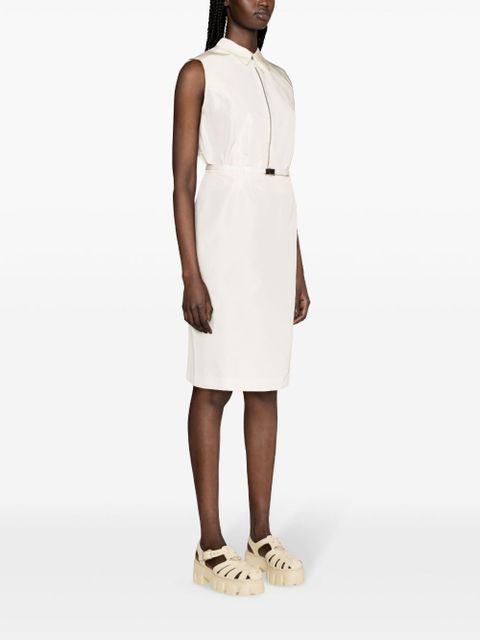 Prada logo-buckle straight faille skirt - Neutrals