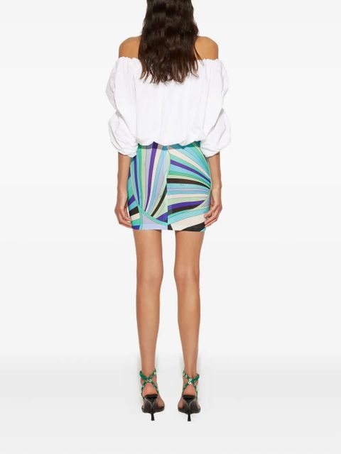 PUCCI puff-sleeve printed dress - White