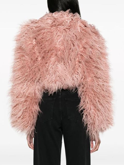 Cult Gaia Adda cropped faux-fur jacket - Pink