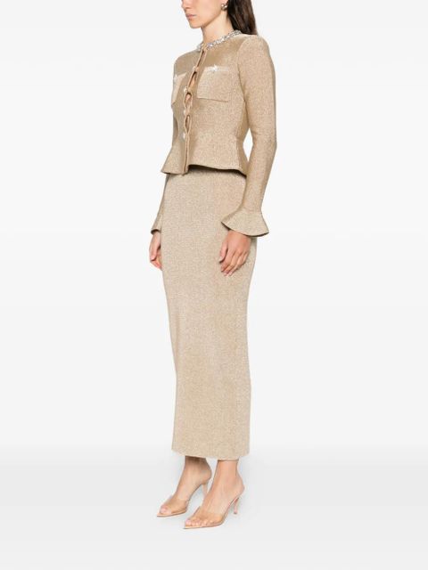 Self-Portrait embellished midi dress - Gold - zdjęcie produktu nr 2