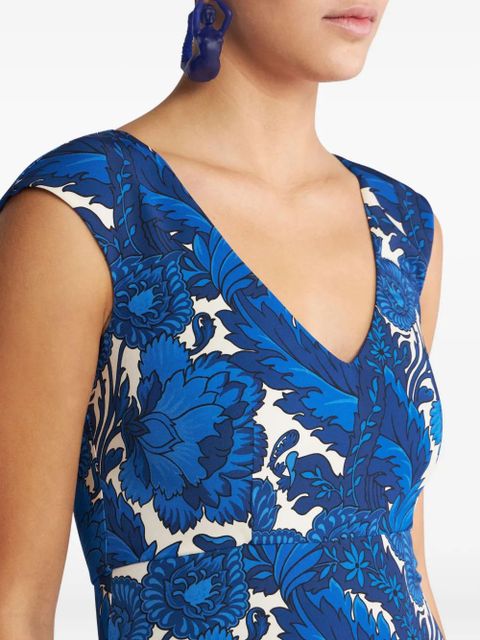 ETRO all-over printed dress - Blue