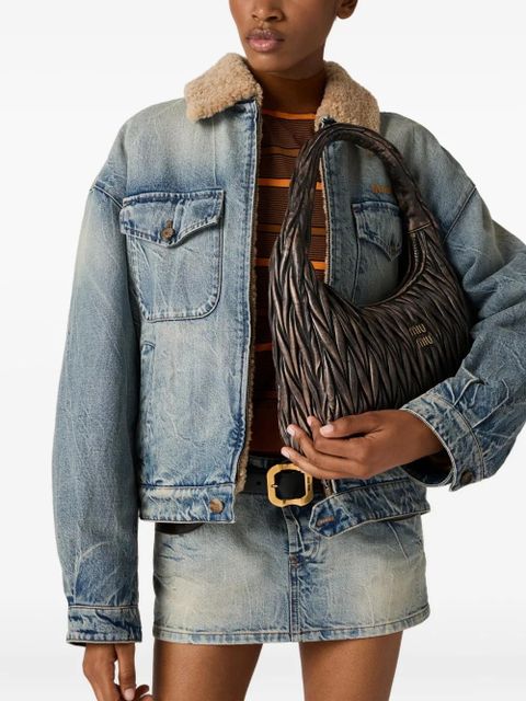 Miu Miu Wander matelassé leather shoulder bag - Brown