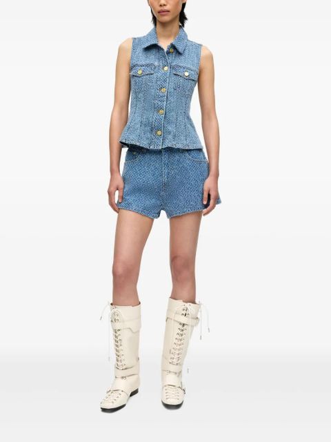 GANNI logo patch shorts - Blue - zdjęcie produktu nr 2