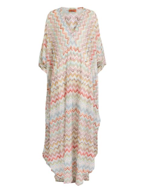 Missoni V-neck chevron beach cover-up - White - zdjęcie produktu nr 1