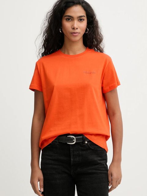 Patrizia Pepe t-shirt bawełniany kolor pomarańczowy - zdjęcie produktu nr 1