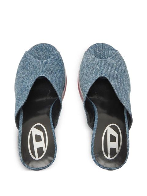 Diesel 120mm D-Lake denim platform sandals - Blue