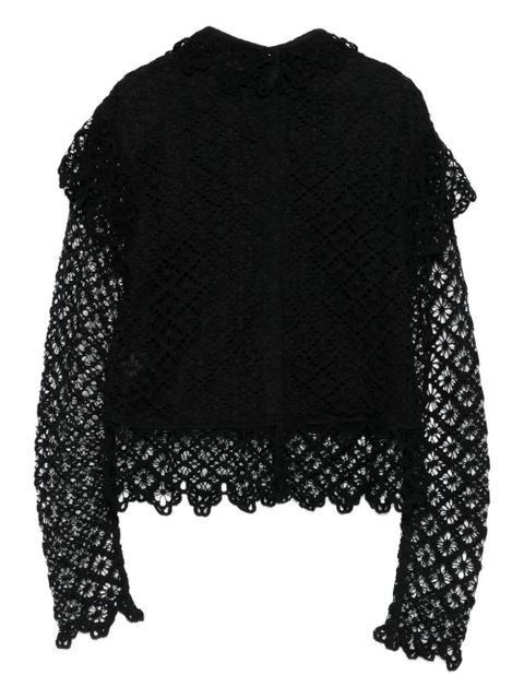 ISABEL MARANT Ludivine lace-trimmed ruffled top - Black
